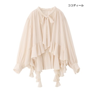 【ココディール】淺米色下擺荷葉上衣 O3X18207