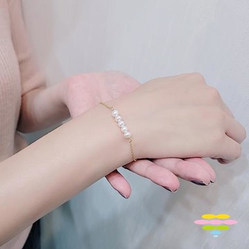 彩糖鑽工坊 4-5mm 珍珠手鍊 淡水珍珠 簡愛 系列