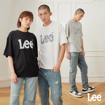 Lee LOGO短T 男女適穿 灰色 黑色 白色 101+系列 LB502040