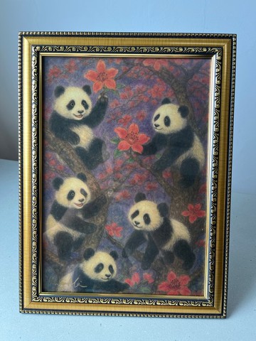 【印刷畫 Art print】花開熊語 Blossoming Pandas 不含框