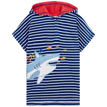 英國 JoJo Maman BeBe 嬰幼兒/兒童游泳浴巾&浴袍_大白鯊_JJL3025