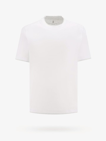 Cotton t-shirt with contrasting profiles - BRUNELLO CUCINELLI - gender_Man