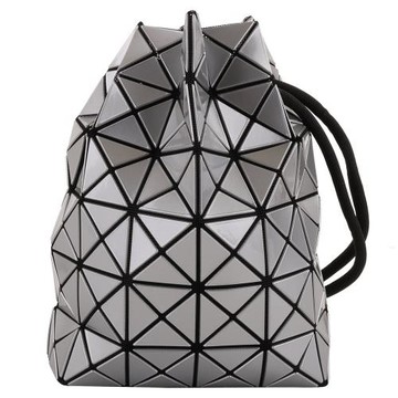 ISSEY MIYAKE 三宅一生 - BAOBAO 幾何方格側凹摺可肩/斜背包(亮面銀)小