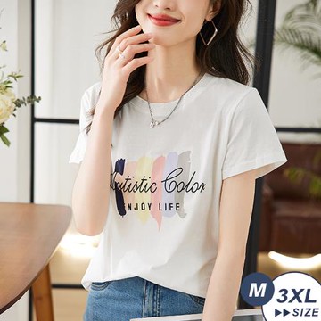 【LANNI 藍尼】★簡約顯瘦寬鬆字母T恤(上衣/短袖/休閒)