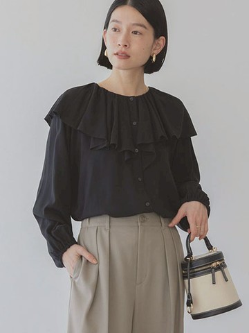 可愛荷葉邊領口襯衫(HC51L0A0200) - AMERICAN HOLIC