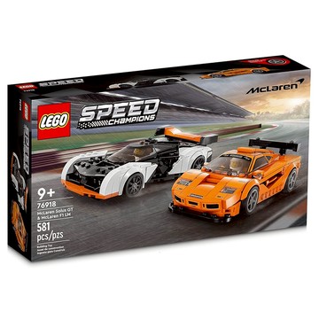 LEGO 樂高 Speed McLaren 極速超跑雙車組合，經典賽車系列，F1 LM木瓜橘色，Solus GT駕駛座設置  1組