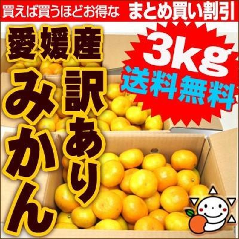 たっぷり3kg! 1kgで426円 3営業日速攻出荷！愛媛産訳ありみかん3kg×1箱