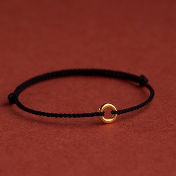 黃金999 迷你平安扣手繩手鍊 3色可選