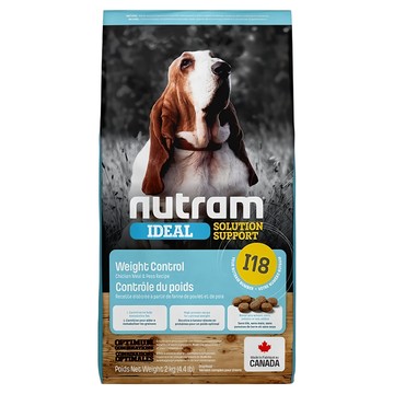 nutram 成犬用 I18 專業理想系列 體重控制天然犬糧  減肥（維持體重）  2kg  1袋