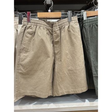 爆日系男裝女裝麻混紡松緊短褲休閑棉麻中褲外穿2025夏新款477515