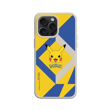 iPhone 15 Pro Max SolidX 貝殼灰 - 寶可夢 Pokemon - 幾何閃電-皮卡丘