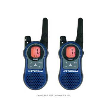 SX601 MOTOROLA免執照無線對講機(1組2支)/發射功率1W/14頻道120個靜音碼/附背夾、電池、變壓器