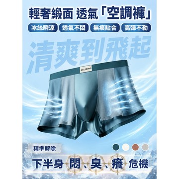 台灣出貨🚚輕奢緞面男士透氣內褲 冰絲透氣四角內褲 網眼透氣 吸濕排汗 男士內褲 夏季舒適平角褲頭 適合日常穿著