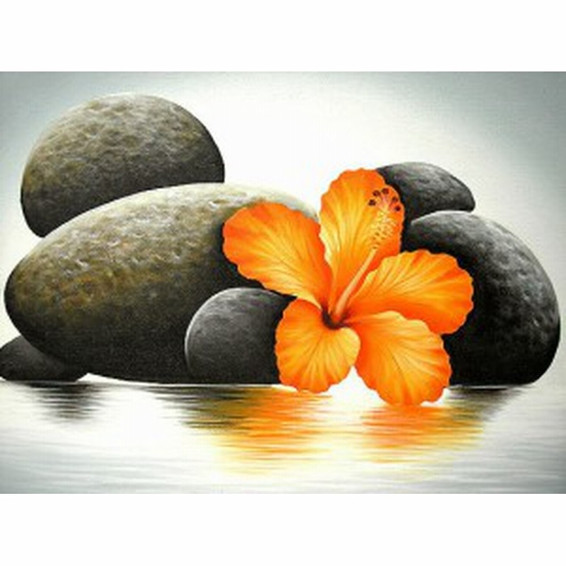 送料無料 バリアート絵画 Ll 横 水辺のハイビスカス オレンジ アジアン雑貨 バリ雑貨 タイ雑貨 通販 Lineポイント最大1 0 Get Lineショッピング