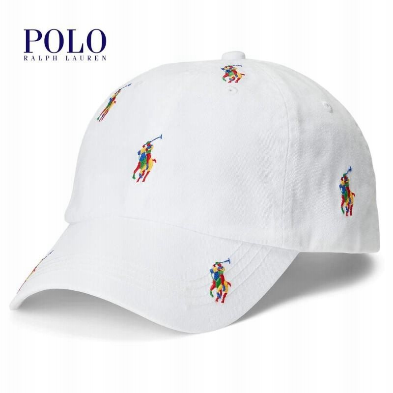 ポロラルフローレン キャップ 新品 オフホワイトxパステルブルー