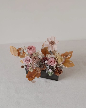 xuli.96 微醺玫瑰粉永生花桌花 開幕花禮