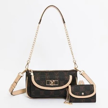 PLAYBOY - 斜背包附長短背帶  N-Natty V系列 - 咖色