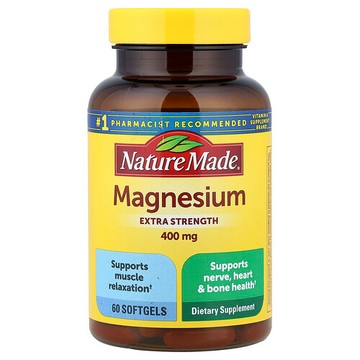 Nature Made, 鎂，特強型，400 毫克，60 粒軟凝膠