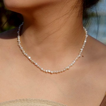 整圈珍珠項鍊 洋裝搭配 穿搭 珍珠 氣質款 女生禮物