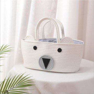 INS北歐風棉線編織尿布包折疊媽咪包嬰兒玩具收納籃可拆卸隔斷
