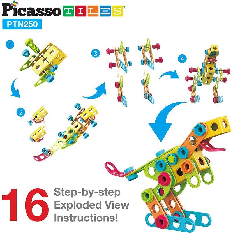 PicassoTiles STEM 学習 玩具 250ピース 組み立てブロックセット