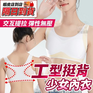 【隔日到貨】⭐發育期少女內衣 工型背設計⭐ 無鋼圈固定杯 背心式剪裁 穩定包覆 一體成型少女內著 國小國中學生內衣款
