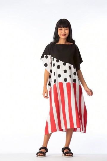 Hand Painted Cotton Rayon Kaftan for Summer Resort Vacation