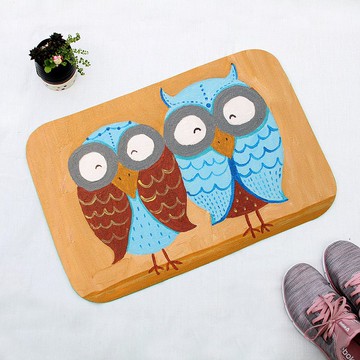 地墊-情侶貓頭鷹