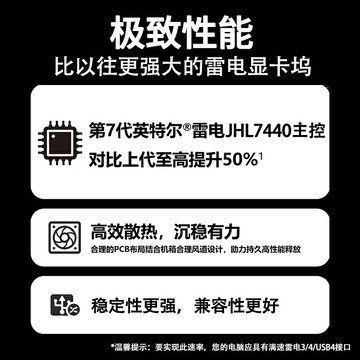 本外接顯卡雷電4/3擴展塢USB4外置獨顯掌機拓展塢7440