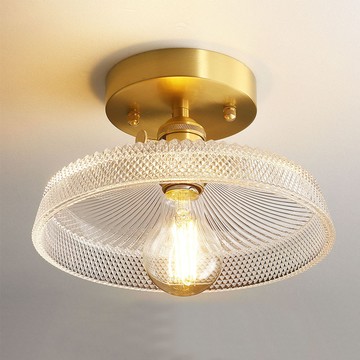 銅製品造型玻璃單吸頂燈 B63-1725