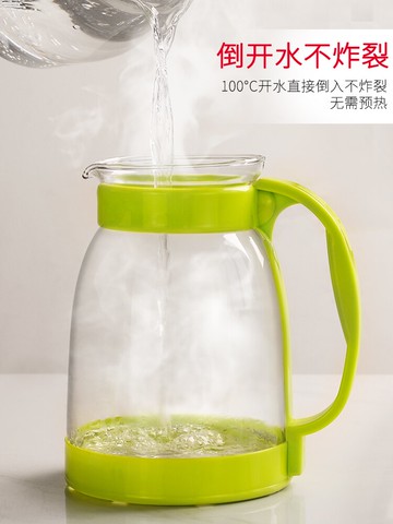 冷水壺/凉水壶 冷水壺大容量玻璃耐高溫涼白開水杯茶壺套裝家用果汁壺涼水壺『XY19224』