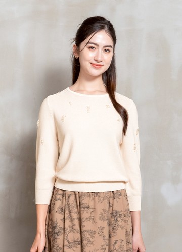 微光漫步晶亮珠飾針織衫