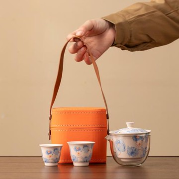 女士旅行茶具套裝戶外便攜式包陶瓷一壺二杯泡茶壺快客杯伴手禮