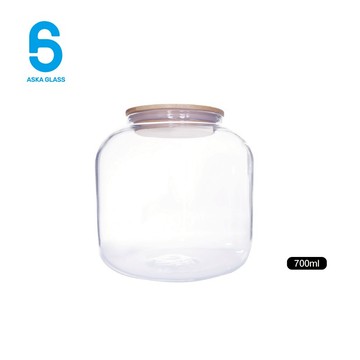 ASKA 竹蓋密封罐 700ml加厚耐熱玻璃經典儲物罐