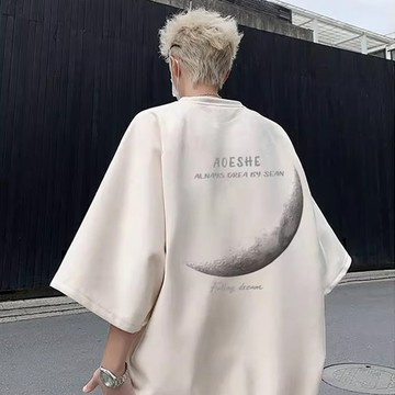 【隔日到貨 超酷超好看】重磅短t麂皮絨短袖T恤男女潮流美式短袖印花T恤復古風半袖寬鬆短袖加大尺碼Oversize t恤