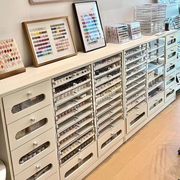 工廠現貨 美甲實木櫃子展示櫃指甲油收納櫃甲油膠儲物櫃美甲店落地展櫃487-LPS 保售後 台灣公司