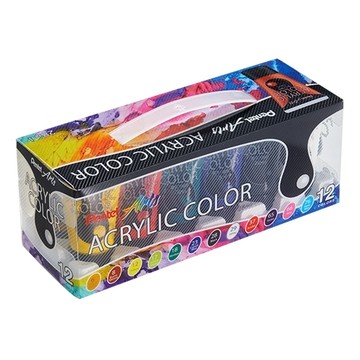 Pentel 飛龍 28ml壓克力顏料 12色入/盒〖WA2-12〗