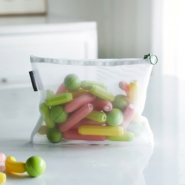 A5透明尼龍網眼拉鍊收納袋-3入 單一規格