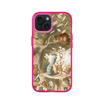 iPhone 15 Clear 粉漾桃 - The British Library - 愛麗絲與毛毛蟲