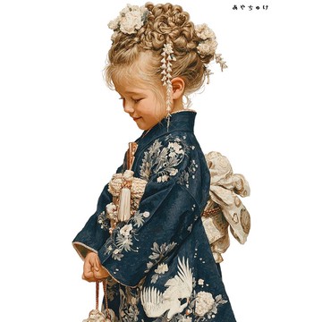 【12月新品4】07-114-0362 人物貼紙 和服復古