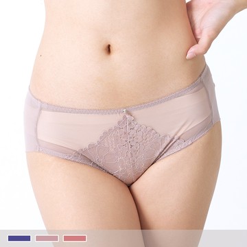 花氛浪漫 三角剪裁網紗包臀柔滑 中腰無痕內褲 3016