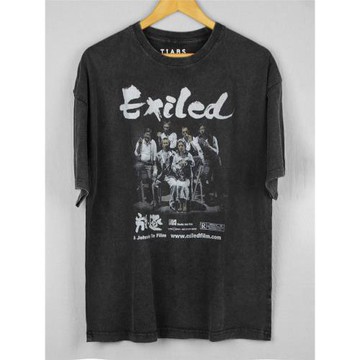 放逐Exiled水洗做舊復古杜琪峰銀河映像寰亞美式寬松落肩短袖T恤
