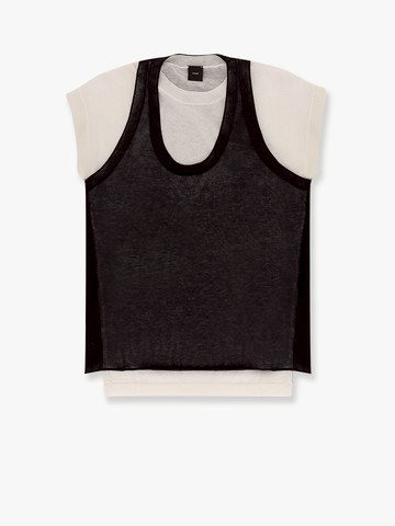 Mark cotton blend t-shirt with combined top - PINKO - gender_Woman