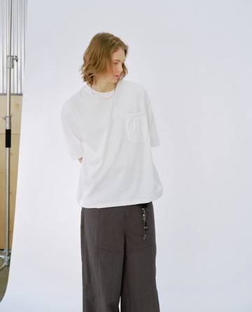 日系復古 針織寬螺紋短袖T恤