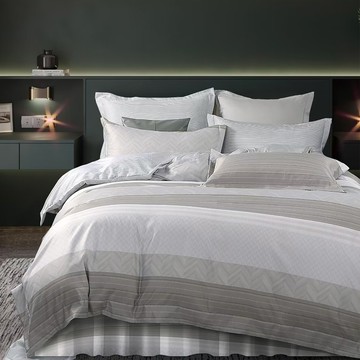 J-bedtime 床寢時光 天絲抗菌舖棉兩用被套六件式床罩組 VMB7865M  雙人  簡約條紋  被套