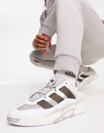 adidas Originals Niteball trainers in white and grey