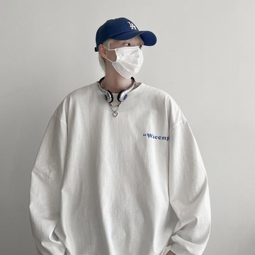 長袖t恤男潮牌ins歐美嘻哈hiphop潮流內搭打底衫春秋薄款寬松上衣