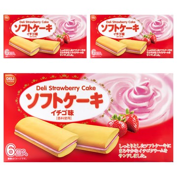 Deli 好食 草莓風味夾心蛋糕 6入  108g  3盒