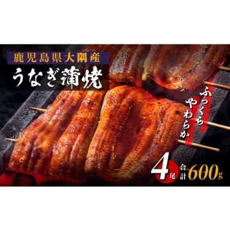 ふるさと納税 《関東風蒸し焼き》ふっくらやわらか鹿児島県産うなぎ蒲焼4尾セット（600g） 鹿児島県大崎町