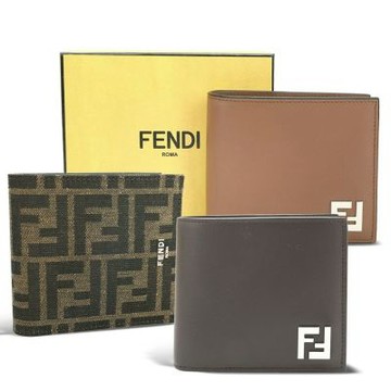 FENDI 芬迪 FF 老花帆布8卡對折短夾-多款可選